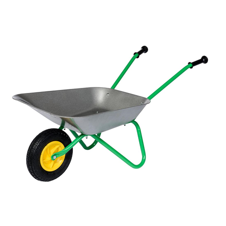 Trädgårdsvagn metall grön, luftdäck