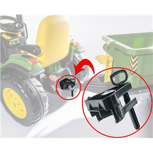 Adapter for connecting Rollytoys carts to PegPerego tractors