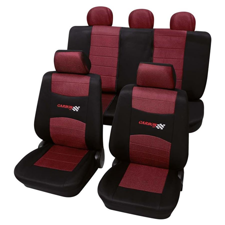 Seat cover set Carbon, red SAB1 Vario
