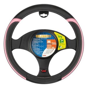 Steering wheel cover Celebrity Ø37-39mm, pink, leather