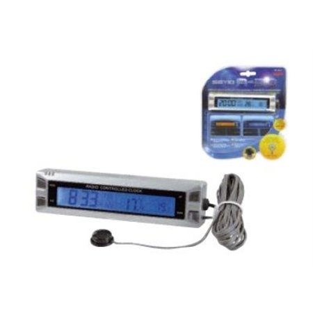 Digital klocka med kalender och termometer för inomhus/utomhusbruk