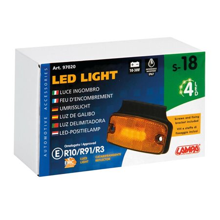 Marker light, 4 LEDs, 114 * 54 * 28mm, orange