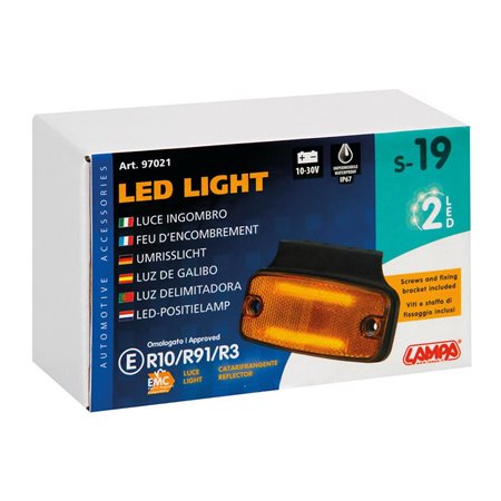 Markeringslampa, 2 LED-remsor, 114 * 54 * 28mm, orange