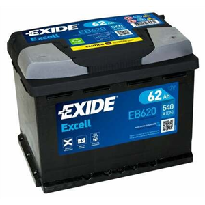Exide Excell 62Ah 540A 242x175x190-+