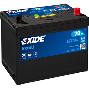 Exide Excell 70Ah 540A 266x172x223-+