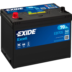Exide Excell 70Ah 540A 266x172x223+-