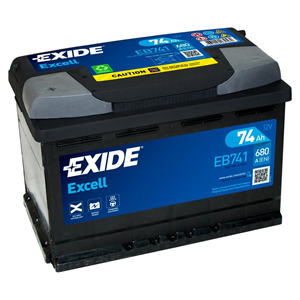 Exide Excell 74Ah 680A 278x175x190+-