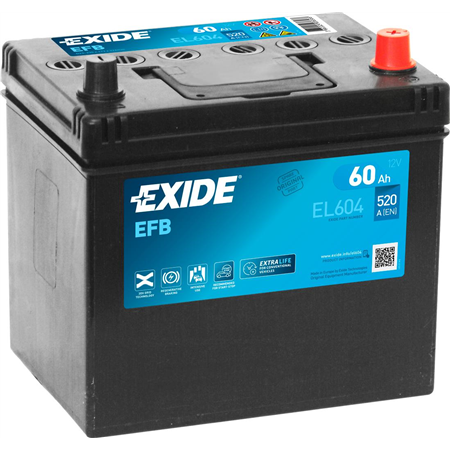 Battery Exide EFB 60Ah 520A 230x173x222 - +