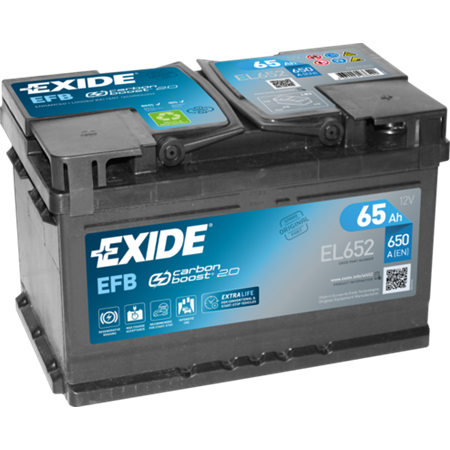 Batteri Exide EFB 65Ah 650A 278x175x175 - +