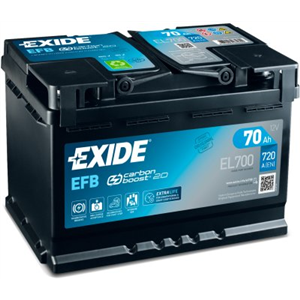 Batteri Exide EFB 70Ah 720A 278x175x190 - - Top1autovaruosad