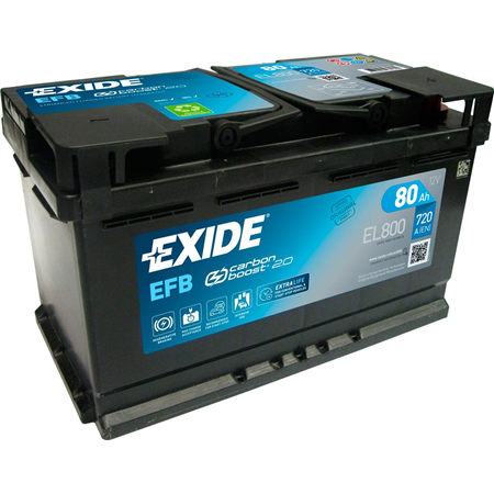 Batteri Exide EFB 80Ah 720A 315x175x190 - +