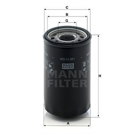 WD 11 001 Filter, Drift hydraulik MANN-FILTER