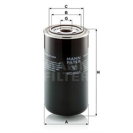 WD 950/5  Hydraulic filter MANN FILTER 