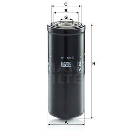 WH 980/7  Hydraulic filter MANN FILTER 