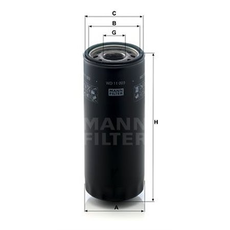 WD 11 003 Suodatin, käyttöhydrauliikka MANN-FILTER