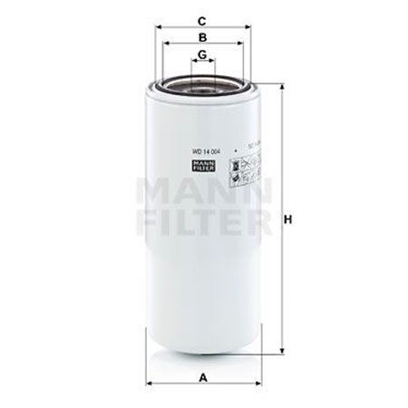 WD 14 004  Hydraulic filter MANN FILTER 