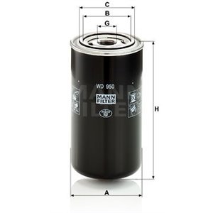 WD 950 Filter, operating hydraulics MANN-FILTER - Top1autovaruosad