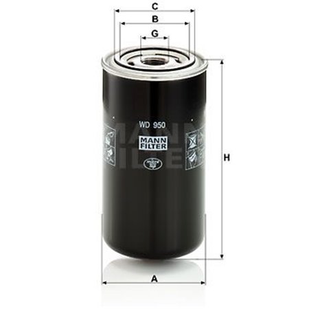 WD 950 Filter, operating hydraulics MANN-FILTER