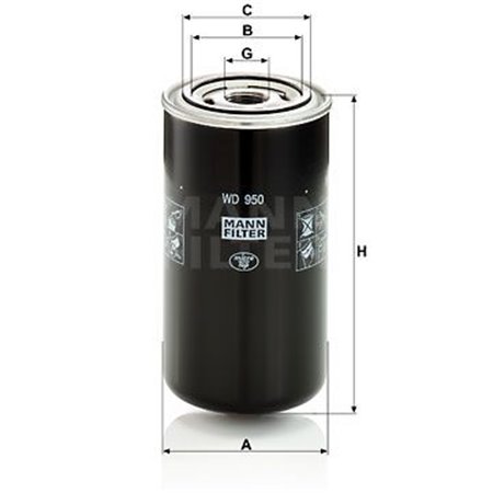WD 950  Hydraulic filter MANN FILTER 