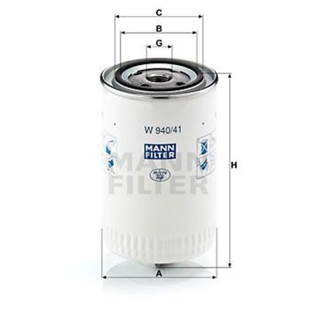 W 940/41  Hydraulic filter MANN FILTER 