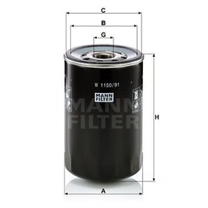 W 1150/91 Filter, Drift hydraulik MANN-FILTER - Top1autovaruosad