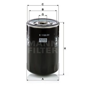 W 1150 91  Hydraulic filter MANN FILTER  - Top1autovaruosad