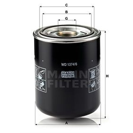 WD 1374/6 Filter,tööhüdraulika MANN-FILTER