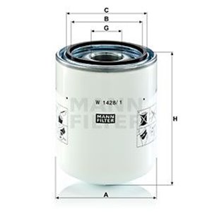 W 1428/1  Hydraulic filter MANN FILTER 