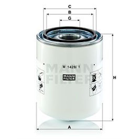 W 1428/1  Hydraulic filter MANN FILTER 