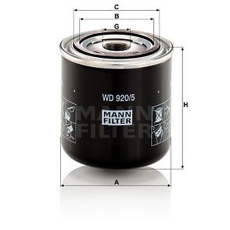 WD 920/5 Filter,tööhüdraulika MANN-FILTER