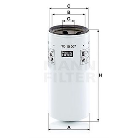 WD 10 007 Filter, operating hydraulics MANN-FILTER