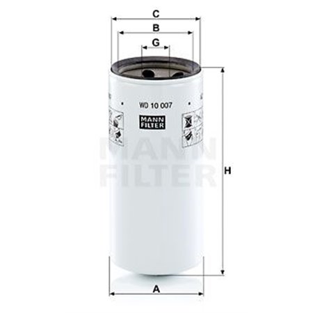 WD 10 007  Hydraulic filter MANN FILTER 