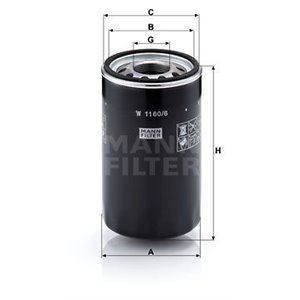 W 1160/6  Hydraulic filter MANN FILTER 