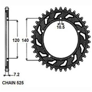 SUNR1-4499-43 Rear gear steel  chain type - Top1autovaruosad