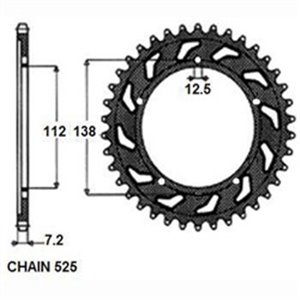 SUNR1-4483-41 Rear gear steel  chain type - Top1autovaruosad