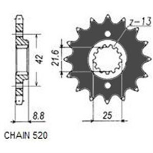 SUNF333-17 Front gear steel  chain type   - Top1autovaruosad