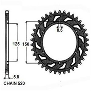 SUNR1-3547-43 Rear gear steel  chain type - Top1autovaruosad