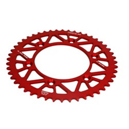 JTA210,48RED Rear gear aluminium, chain type: 520, number of teeth: 48 (red)