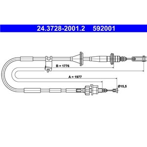 24.3728-2001.2 Cable Pull, clutch control ATE - Top1autovaruosad