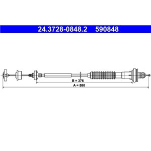 24.3728-0848.2 Cable Pull, clutch control ATE - Top1autovaruosad