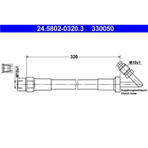 24.5802-0320.3  Clutch servo hose ATE 