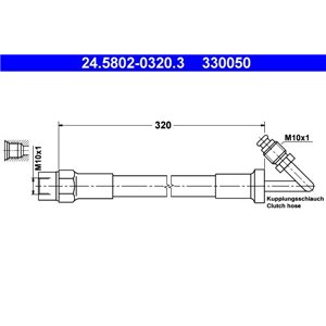 24 5802-0320 3  Clutch servo hose ATE  - Top1autovaruosad