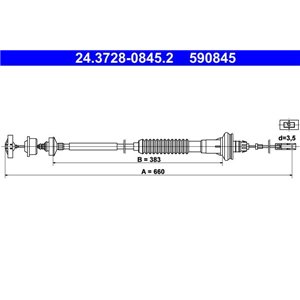 24.3728-0845.2 Cable Pull, clutch control ATE - Top1autovaruosad