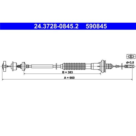24.3728-0845.2  Clutch cable ATE 