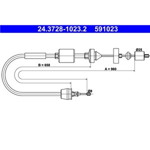 24.3728-1023.2 Трос, управление сцеплением ATE - Top1autovaruosad