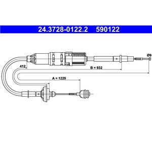 24.3728-0122.2  Clutch cable ATE 