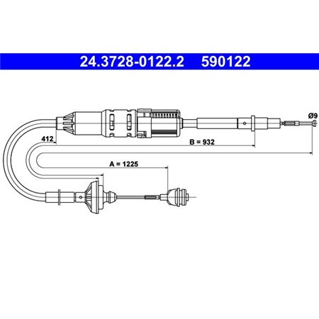 24.3728-0122.2 Cable Pull, clutch control ATE