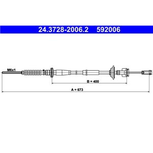 24.3728-2006.2 Cable Pull, clutch control ATE - Top1autovaruosad