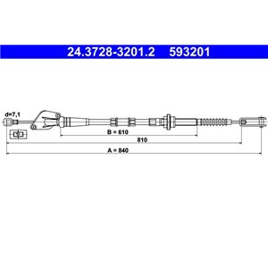 24.3728-3201.2 Cable Pull, clutch control ATE - Top1autovaruosad