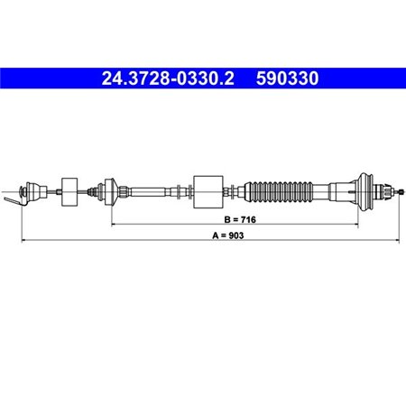 24.3728-0330.2 Cable Pull, clutch control ATE